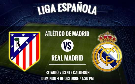 Hora y Canal Atlético de Madrid vs Real Madrid Jornada Liga Española 2015-2016