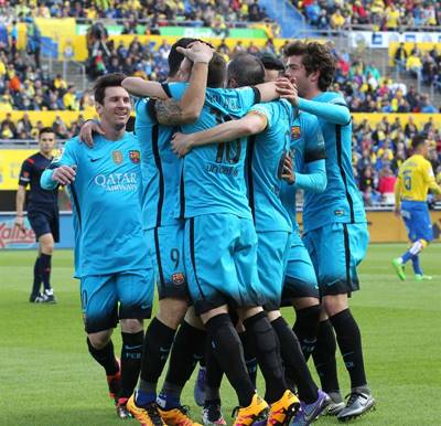 Barcelona se impone 2-1 ante Las Palmas en la Liga Española 2015-2016