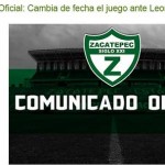 Comunicado Zacatepec vs Leones Negros
