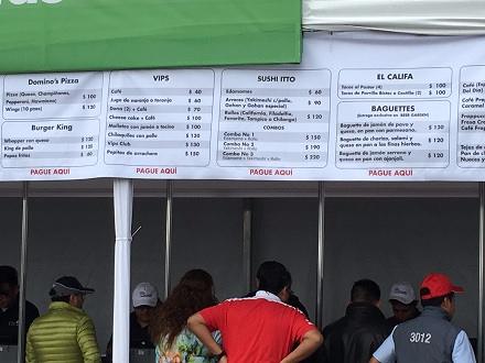 Costo de la Comida y Bebida en el Gran Premio de México 2016