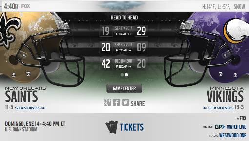 Minnesota Vikings vs New Orleans Saints