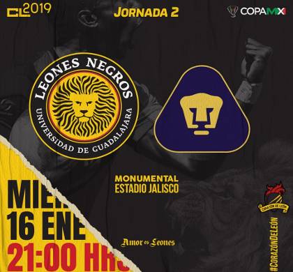 Resultado: Leones Negros vs Pumas [Vídeo Resumen- Goles] Jornada 2 Copa MX  Clausura 2019