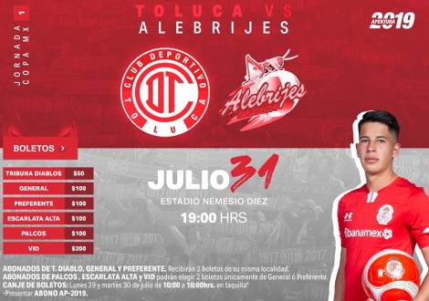 Resultado: Toluca vs Alebrijes [Vídeo Resumen Gol] Jornada 1 Copa MX  Apertura 2019