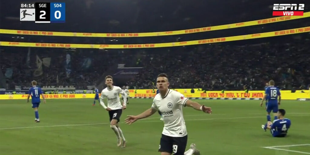 Repetición Gol Rafael Santos Borré Eintracht Frankfurt vs Shalke 04
