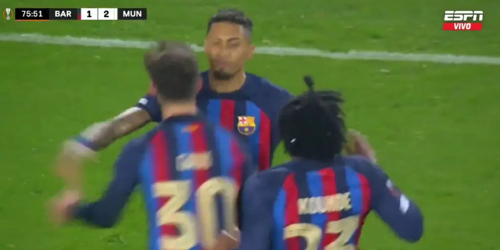 [Vídeo] Repetición Gol Raphinha Barcelona 2-2 Manchester United Europa League 2022-23