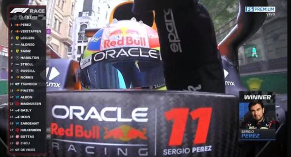 Checo Pérez vence a Max Verstappen para llevarse el Triunfo del Gran Premio de Azerbaiyán 2023