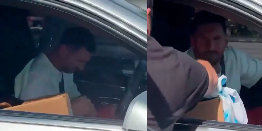 El hermoso gesto de Leo Messi con un fan mientras manejaba su carro