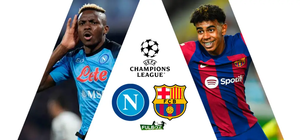 Posibles alineaciones Napoli vs Barcelona Octavos de Final Champions League 2023-24